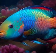 Vibrant Rainbow Parrot Fish